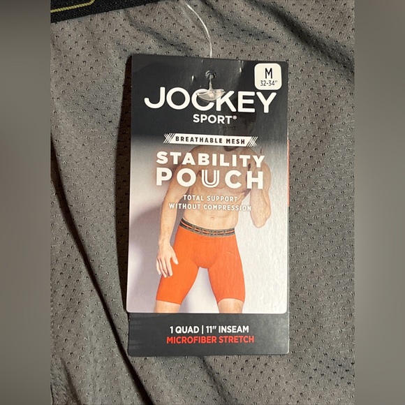 4 Jockey Breathable Mesh Mens Medium Quad Short Brief 11” Inseam Stability Pouch - Picture 9 of 12